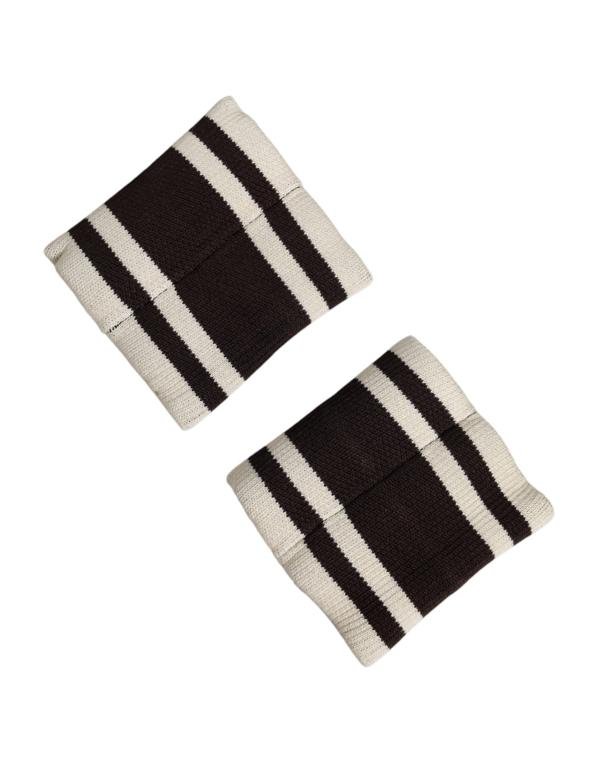 Dolce & Gabbana Black White DG Logo Cotton Wristband Pair