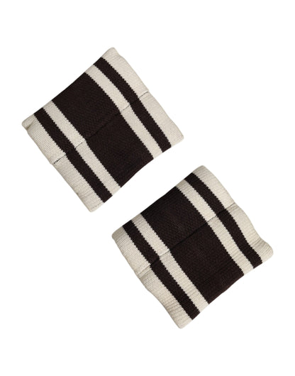 Dolce & Gabbana Black White DG Logo Cotton Wristband Pair