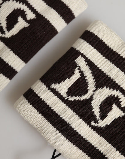 Dolce & Gabbana Black White DG Logo Cotton Wristband Pair