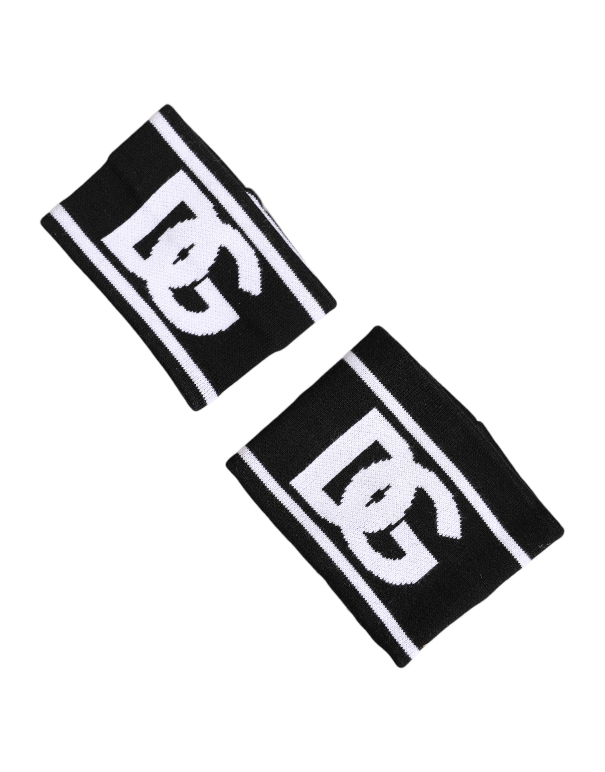 Dolce & Gabbana Black & White DG Logo Cotton Wristband - 1 Pair