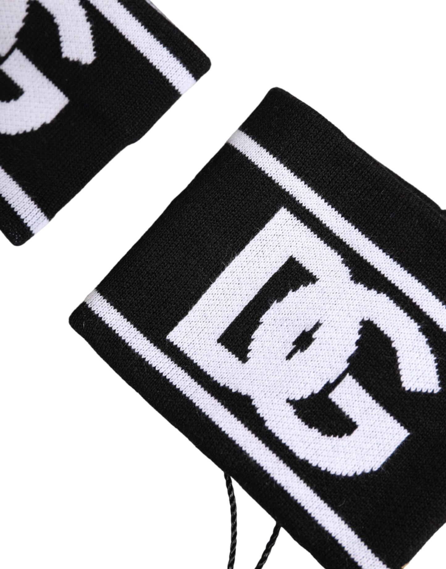 Dolce & Gabbana Black & White DG Logo Cotton Wristband - 1 Pair