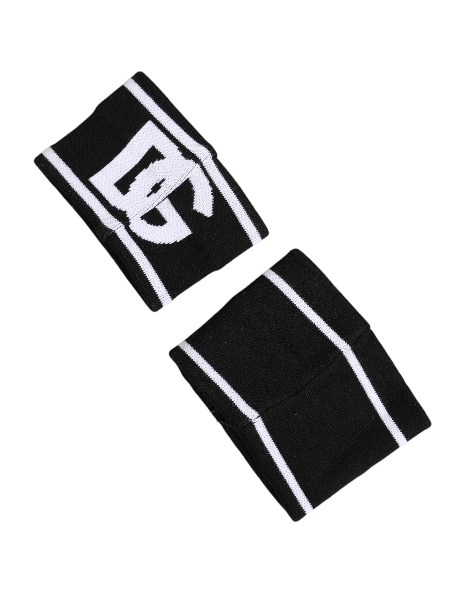 Dolce & Gabbana Black & White DG Logo Cotton Wristband - 1 Pair