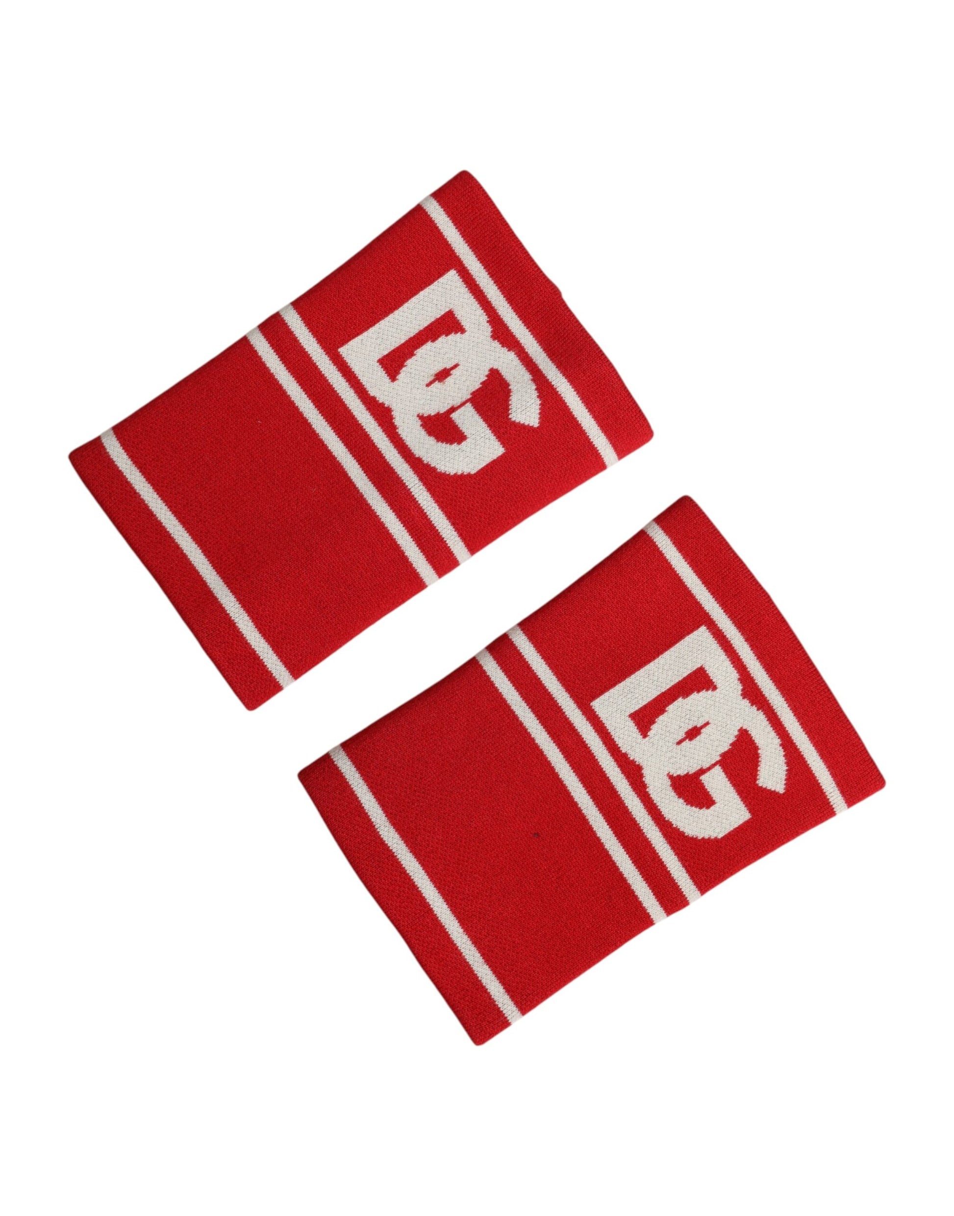 Dolce & Gabbana Red White DG Logo Cotton Wristband