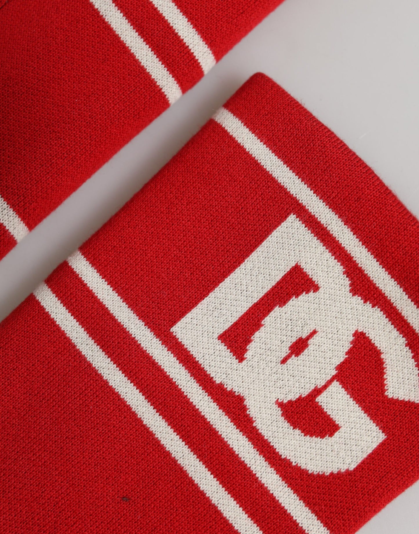 Dolce & Gabbana Red White DG Logo Cotton Wristband