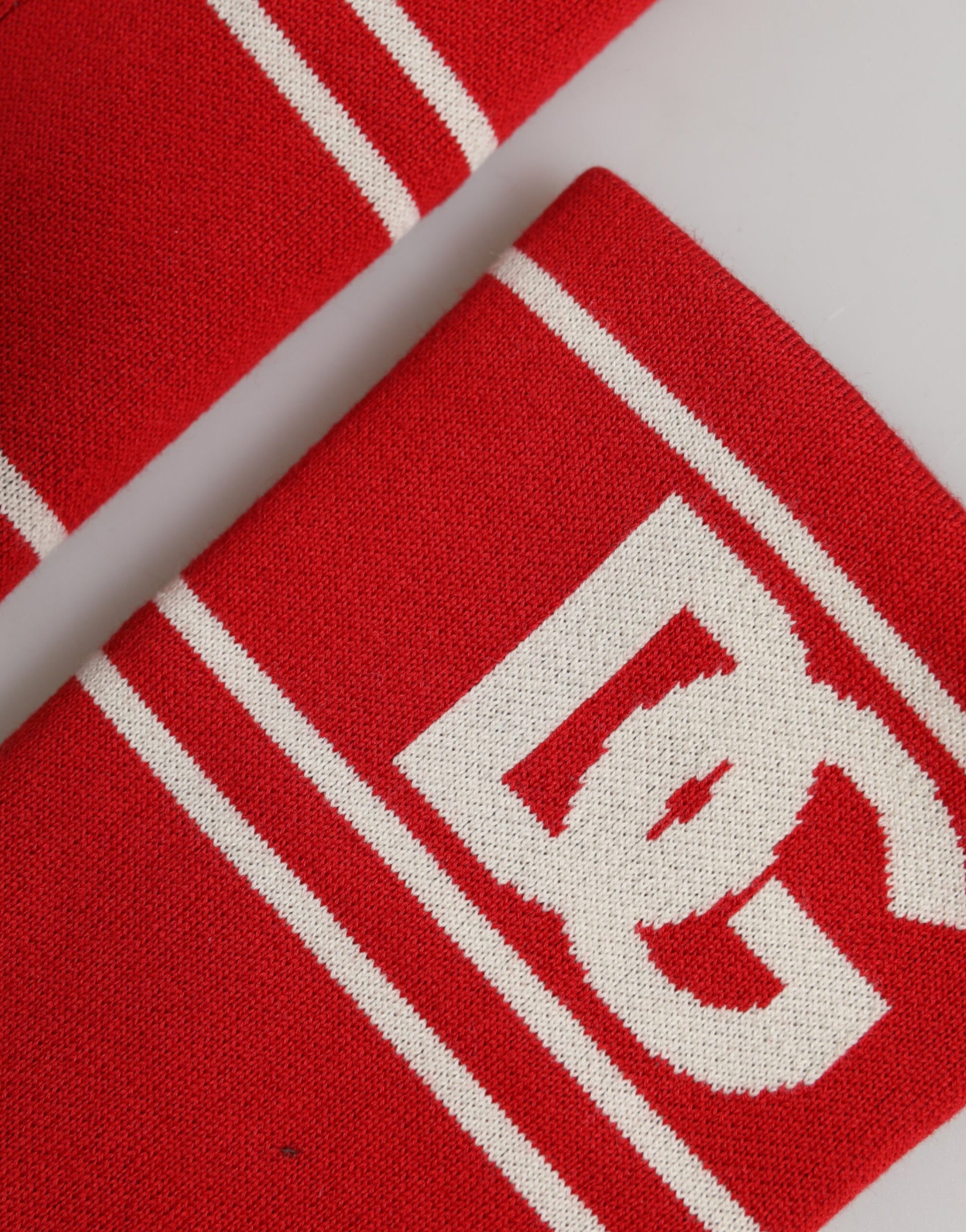 Dolce & Gabbana Red White DG Logo Cotton Wristband