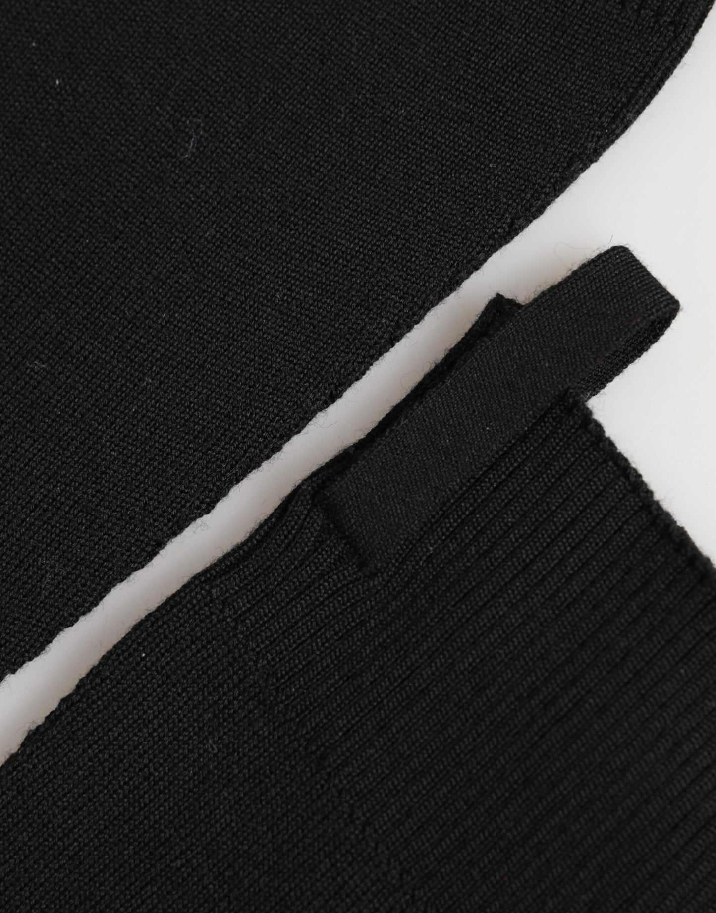 Dolce & Gabbana Black Virgin Wool Knitted Fingerless Gloves for Men