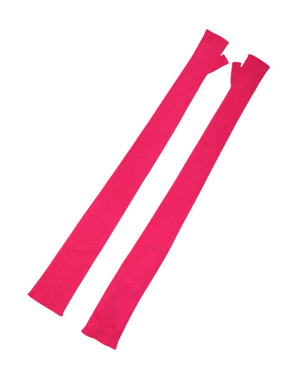 Dolce & Gabbana Pink Wool Fingerless Elbow Length Mitten Gloves