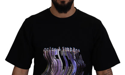 Dolce & Gabbana Cotton Black Printed Crewneck Tee