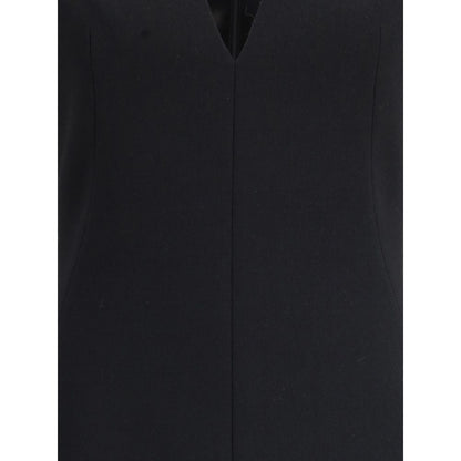 Givenchy Black Wool Blend V-Neck Pencil Dress