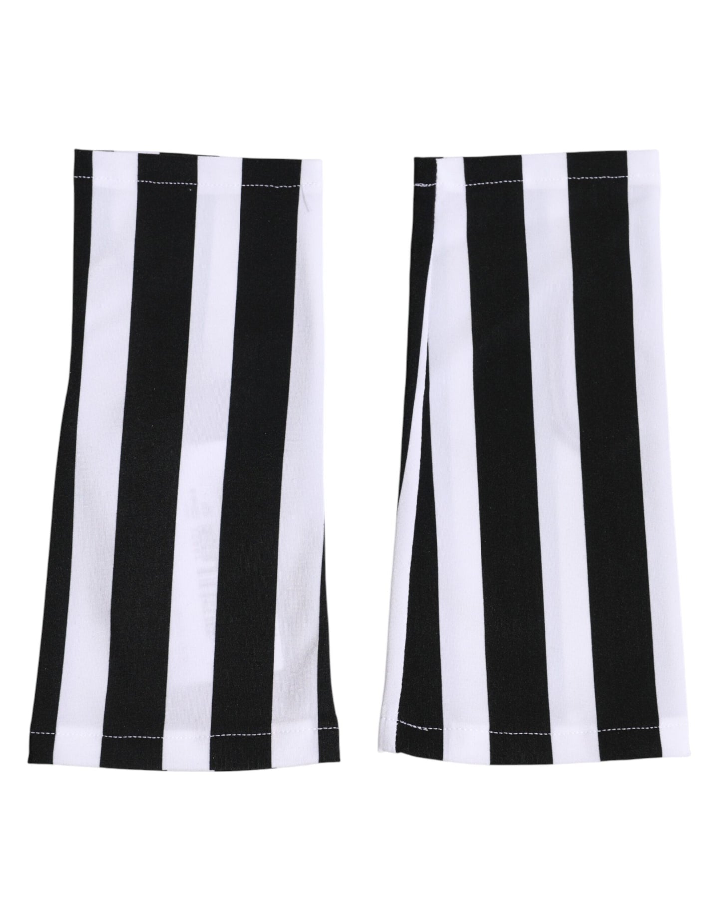 Dolce & Gabbana Black & White Nylon Fingerless Wrist Length Gloves