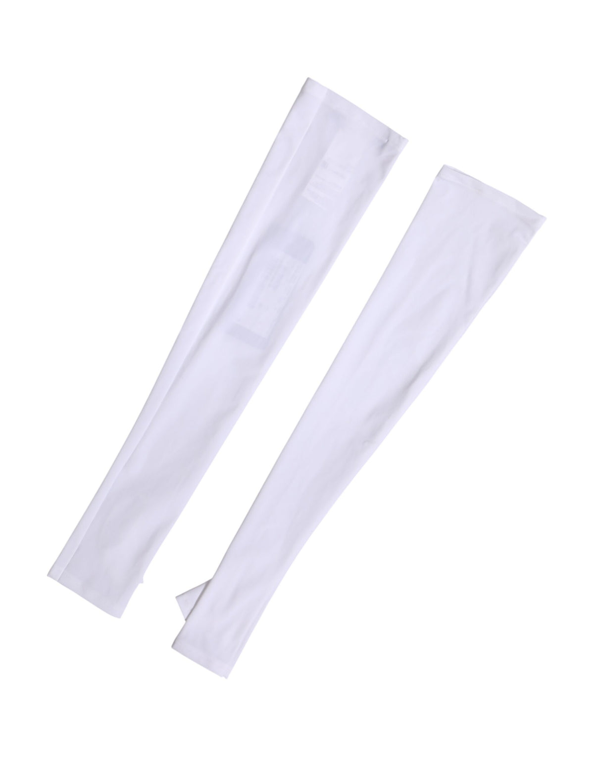 Dolce & Gabbana White Nylon Fingerless Elbow Length Mitten Gloves