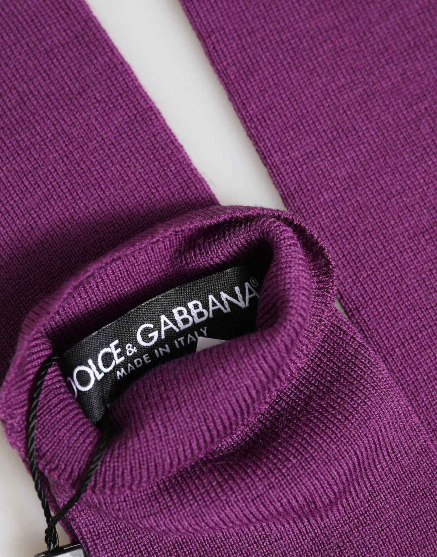 Dolce & Gabbana Purple Wool Fingerless Elbow Length Gloves