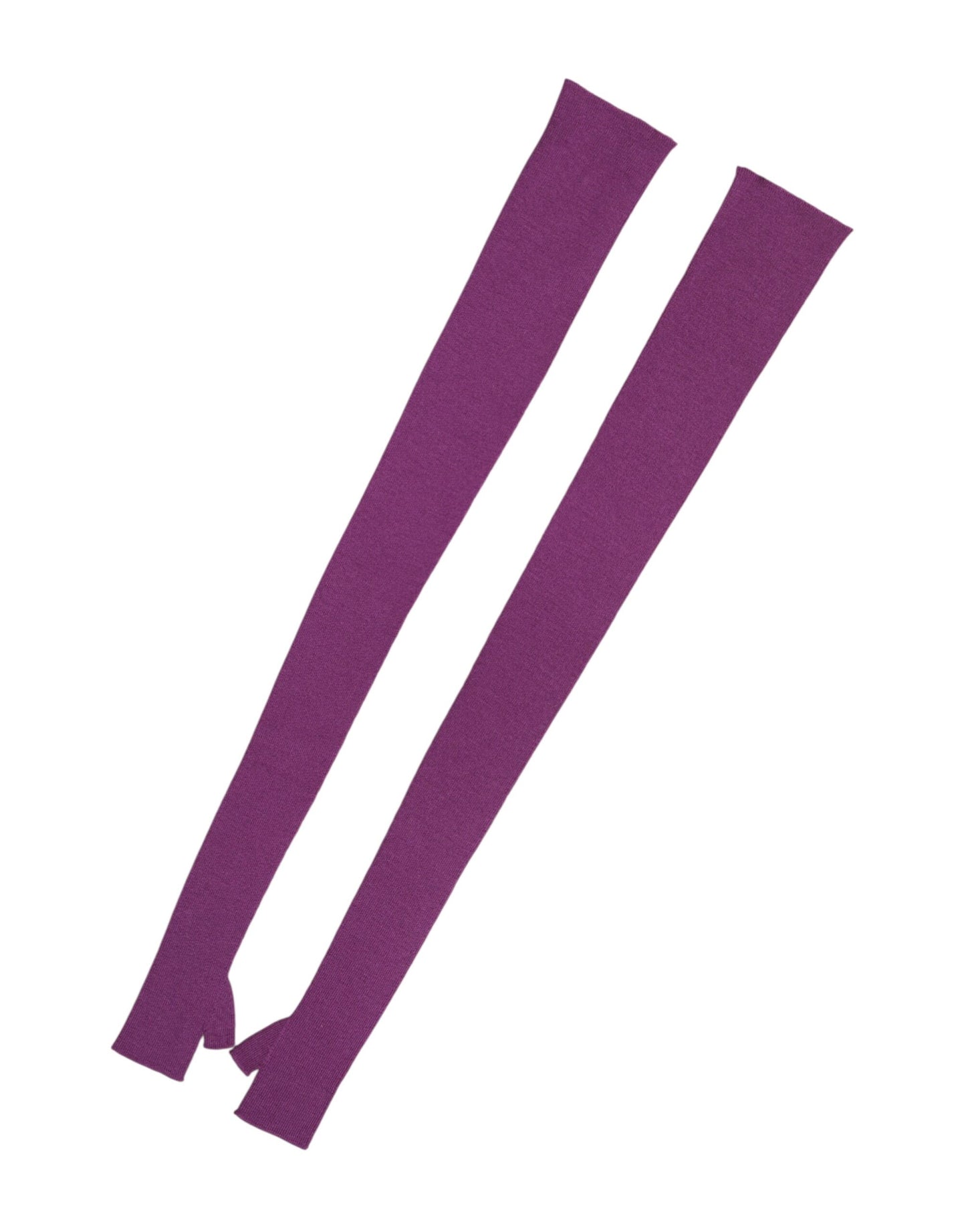 Dolce & Gabbana Purple Wool Fingerless Elbow Length Gloves