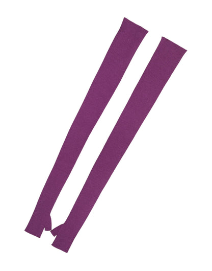 Dolce & Gabbana Purple Wool Fingerless Elbow Length Gloves