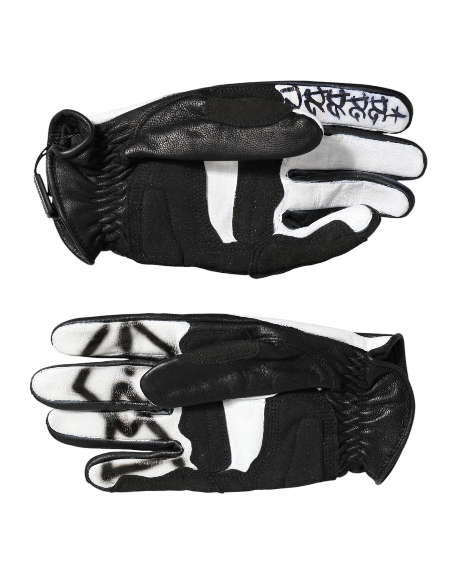 Dolce & Gabbana Black White Crystal Wrist Length Mitten Gloves