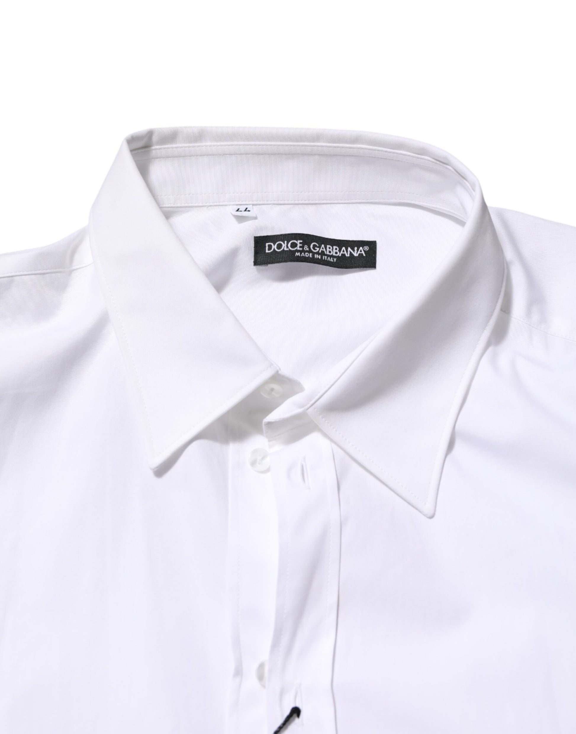 Dolce & Gabbana White Cotton Collared Long Sleeve Men Dress Shirt