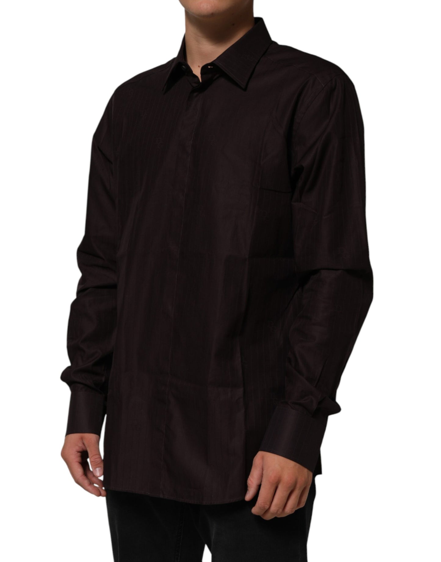Dolce & Gabbana Brown Cotton LongSleeve MARTINI Dress Shirt
