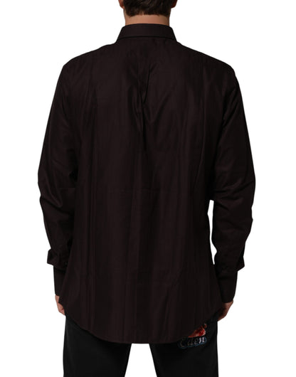 Dolce & Gabbana Brown Cotton LongSleeve MARTINI Dress Shirt