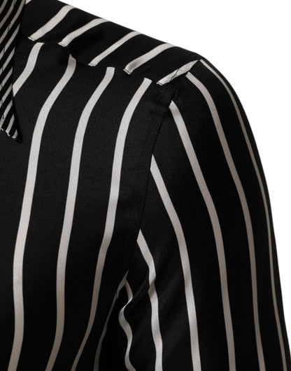Dolce & Gabbana Black & White Striped MARTINI Dress Shirt for Men