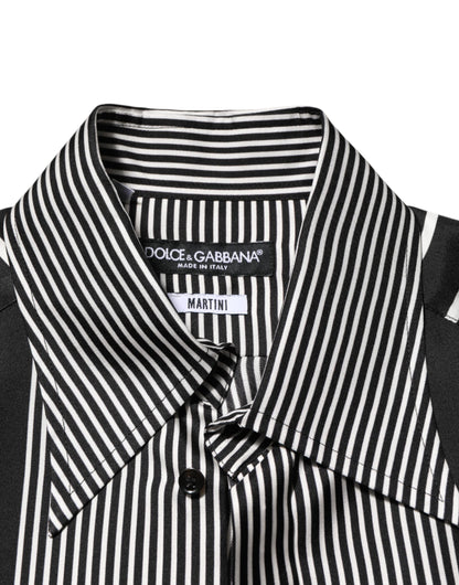 Dolce & Gabbana Black & White Striped MARTINI Dress Shirt for Men