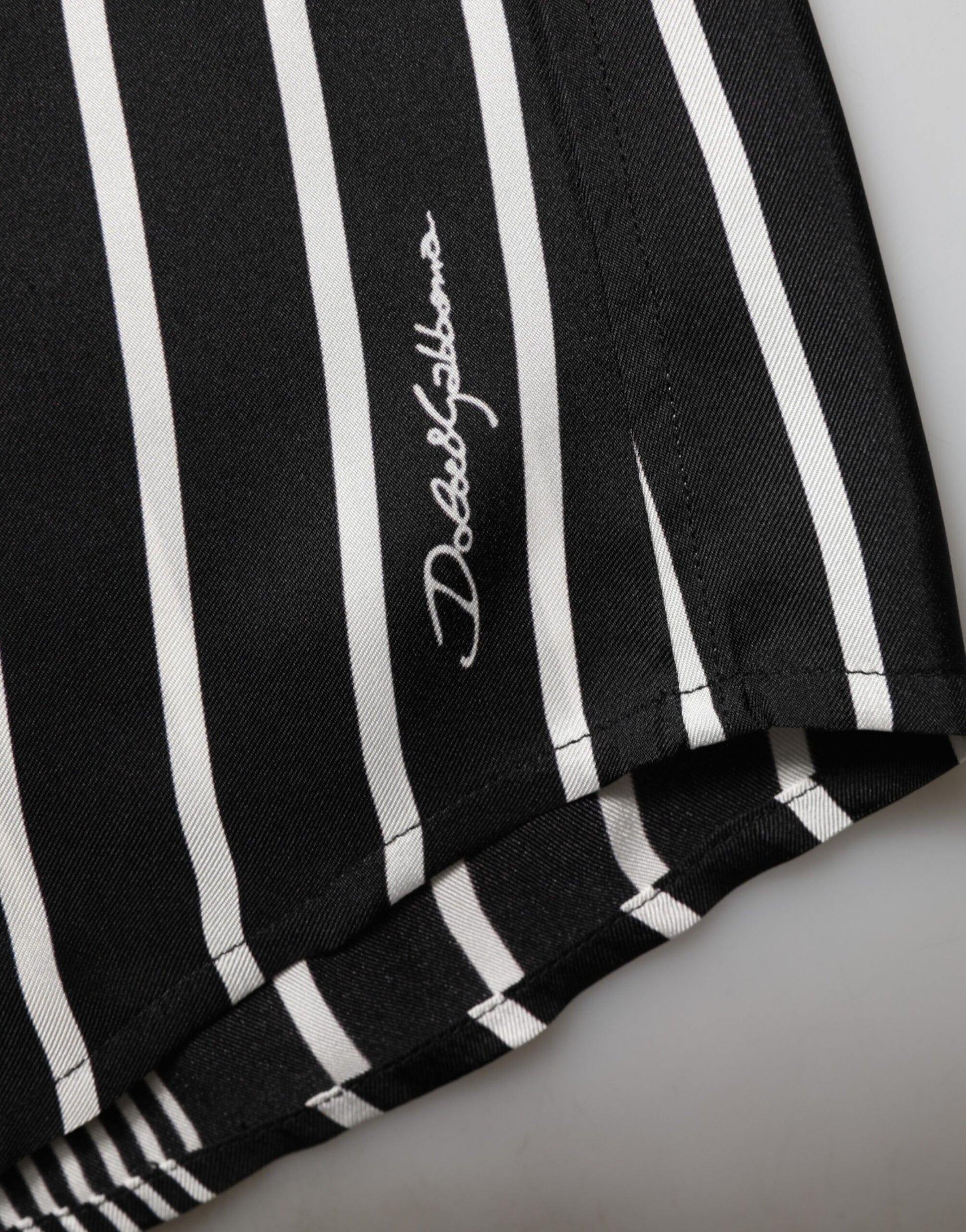Dolce & Gabbana Black & White Striped MARTINI Dress Shirt for Men