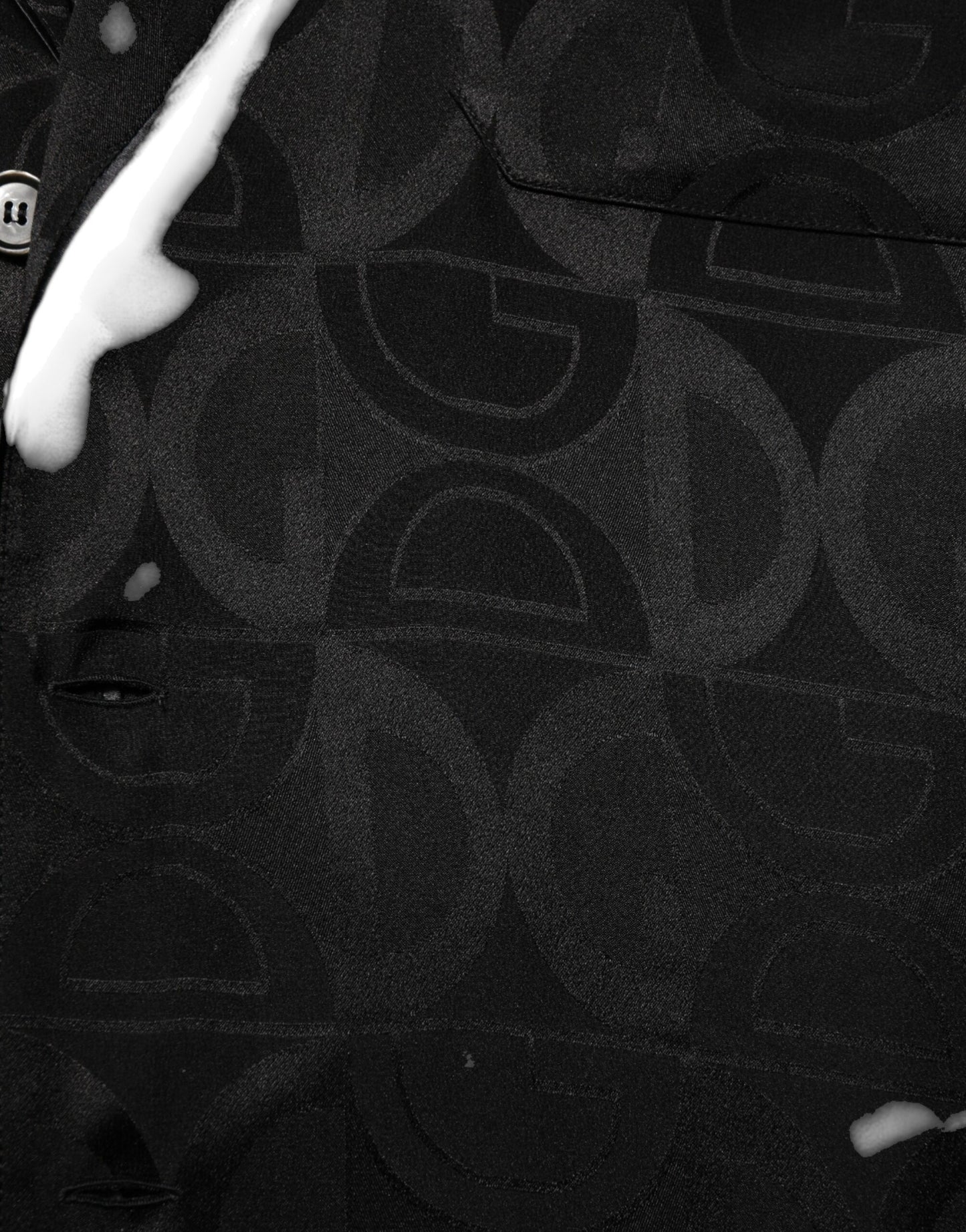 Dolce & Gabbana Black DG Logo Silk Long Sleeves Shirt