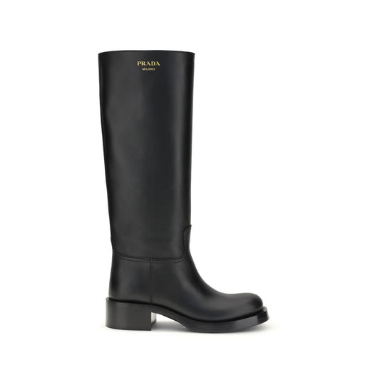 Prada Black High Leather Boots: A Statement in Sophistication
