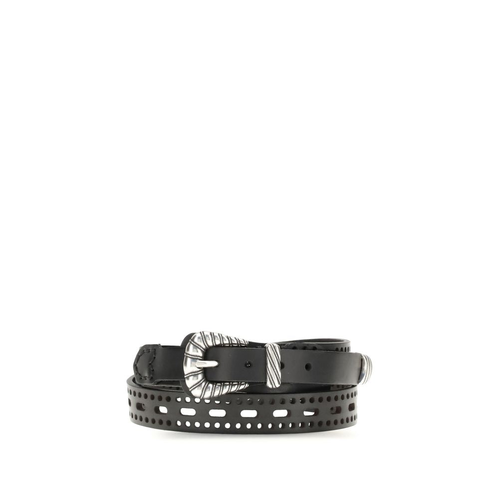 Etro Leather Belt with Perforated Details