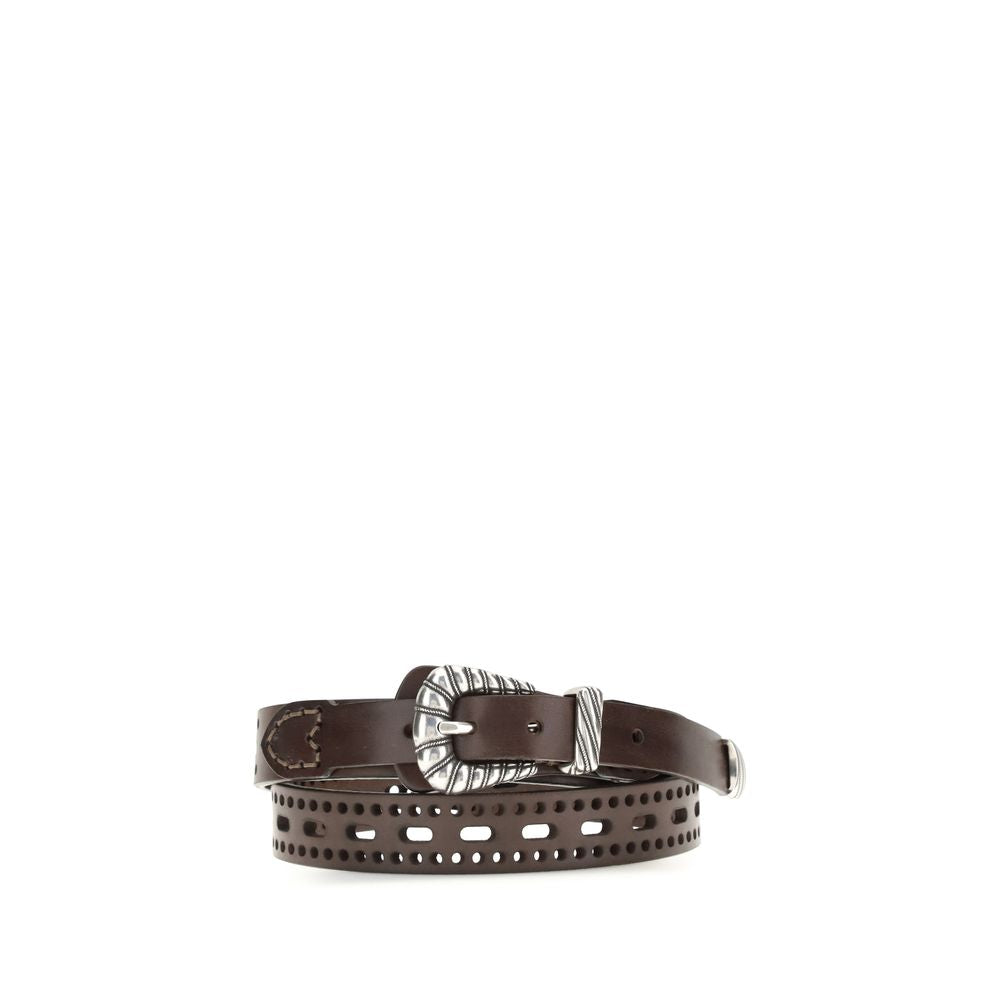Etro Leather Belt with Perforated Details