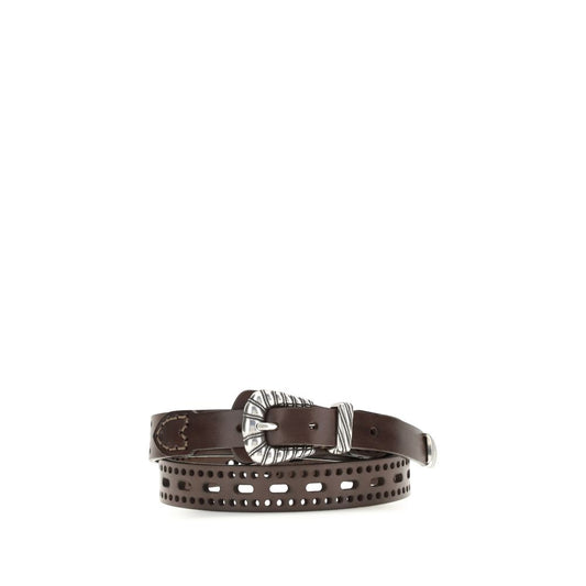 Etro Leather Belt with Perforated Details