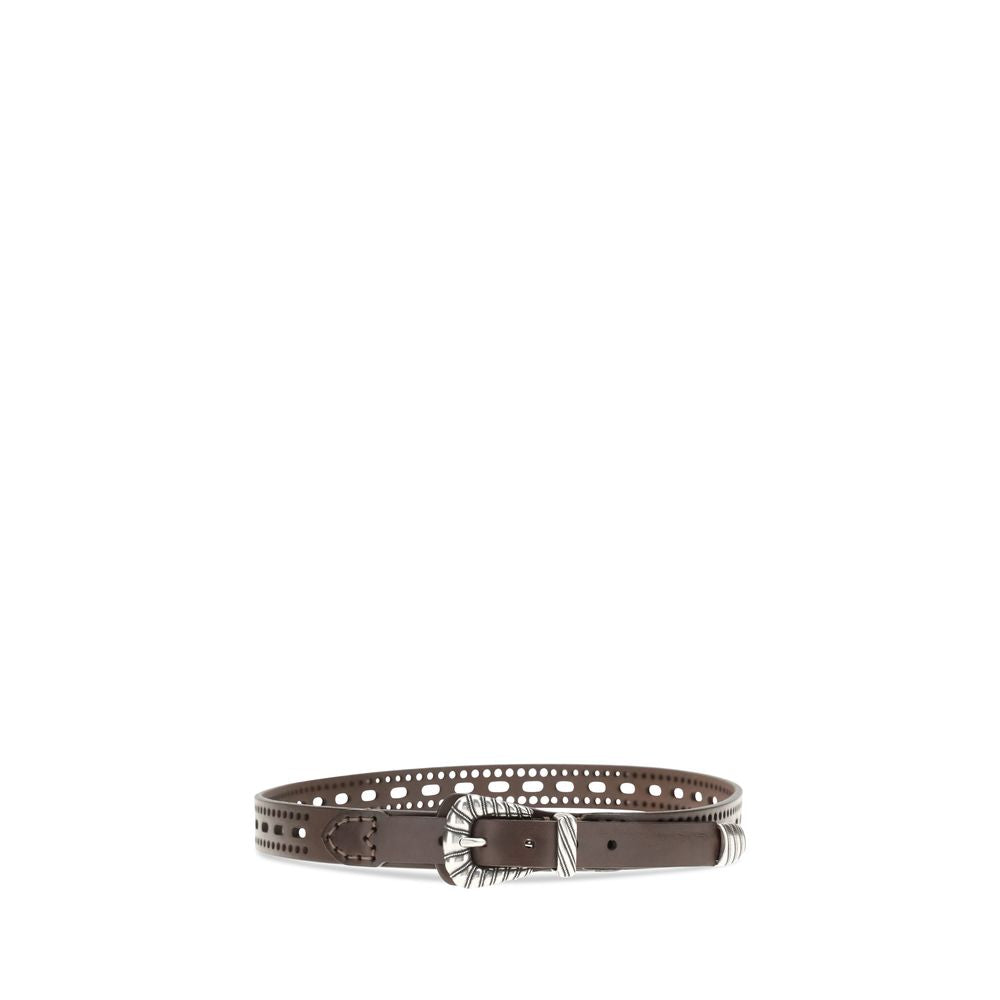 Etro Leather Belt with Perforated Details