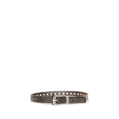 Etro Leather Belt with Perforated Details