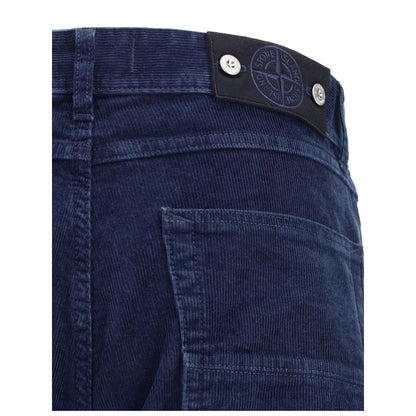 Stone Island Blue Cotton Straight-Leg Jeans