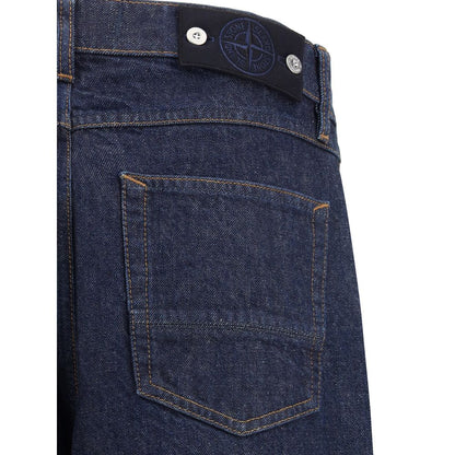 Stone Island Blue Cotton Straight-Leg Jeans - Timeless Essential for the Modern Man