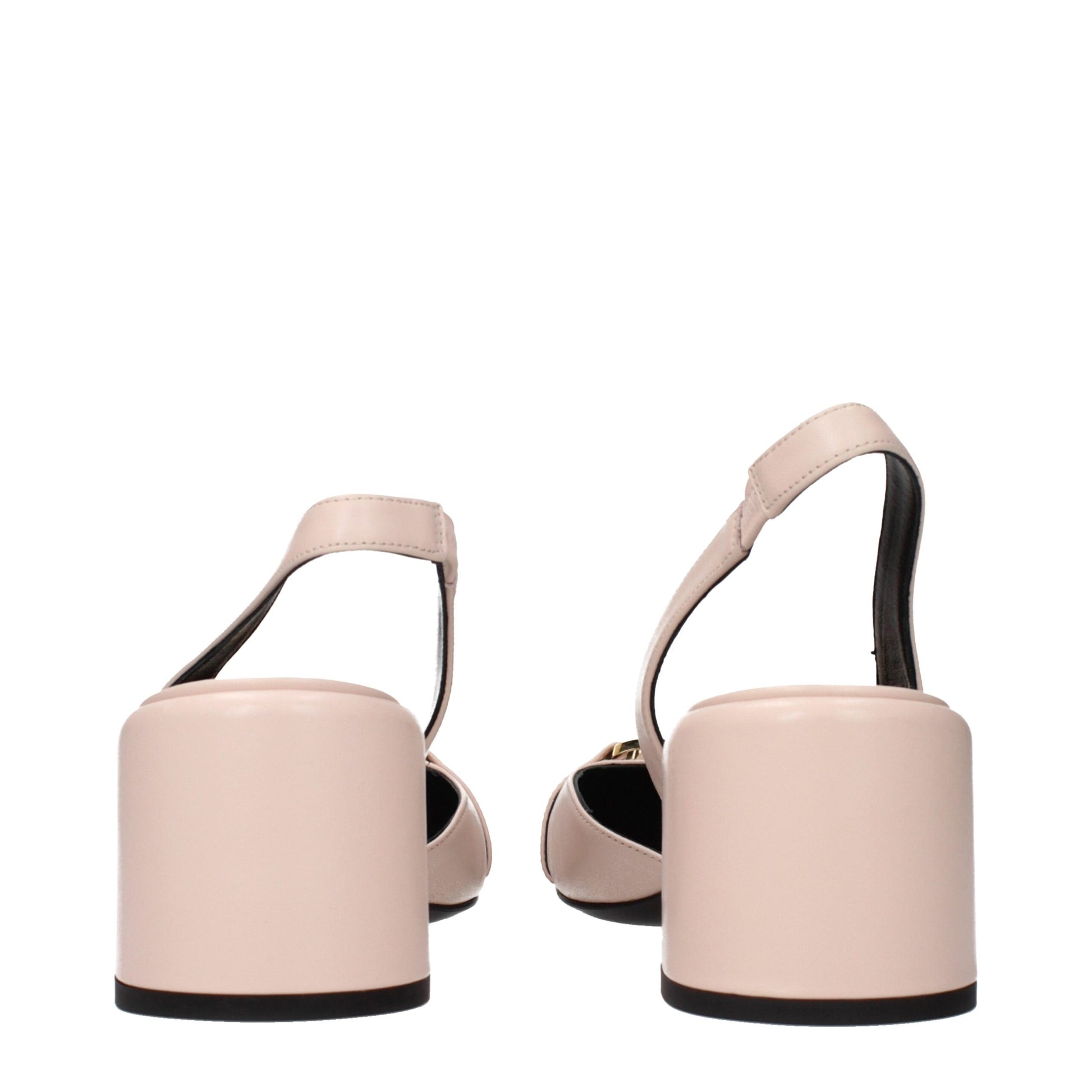 Versace Pink Leather Mid Heel Pumps - Luxurious Footwear for the Bold