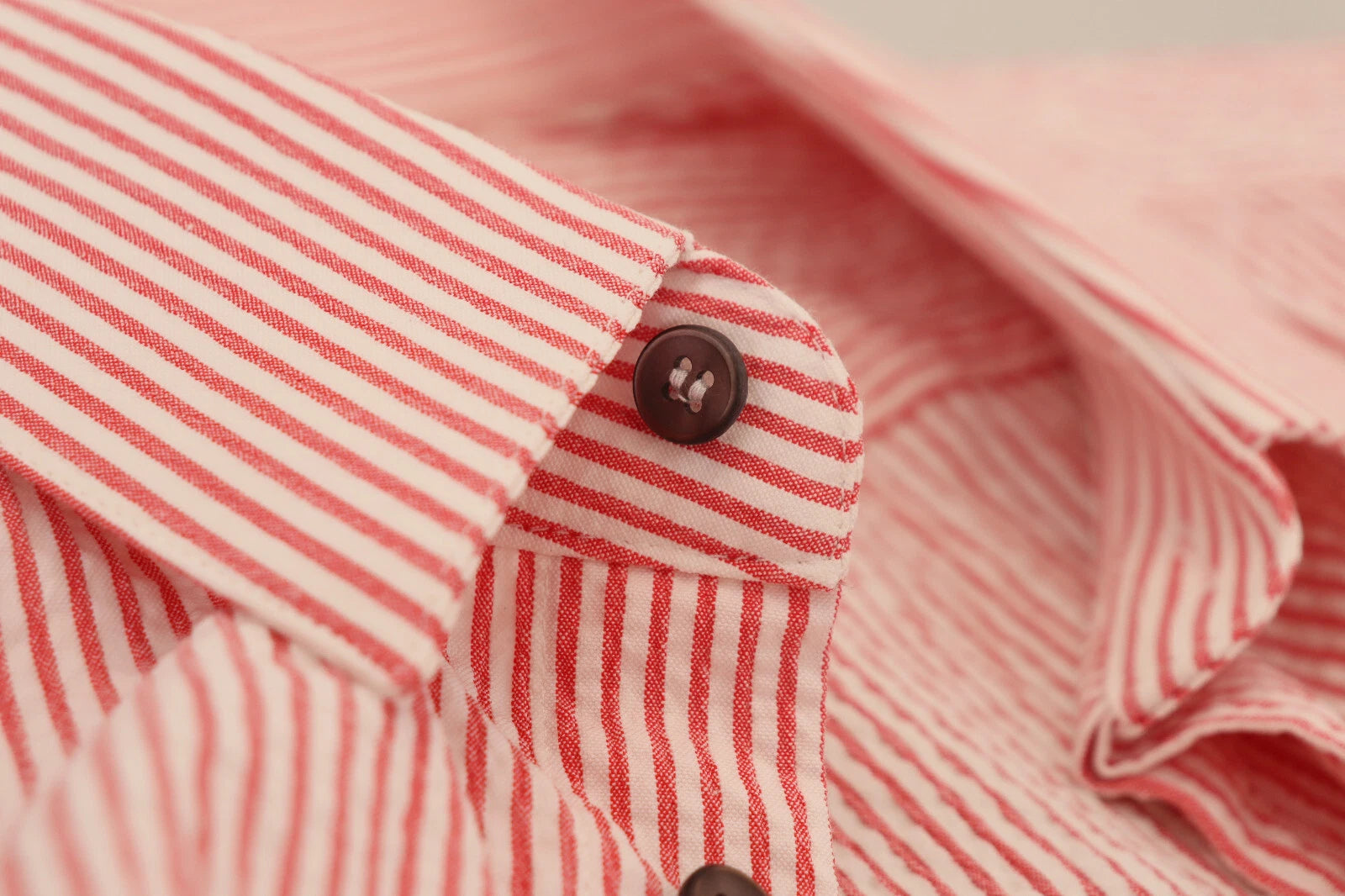 Dolce & Gabbana Red and White Striped Cotton Short Sleeve Shirt