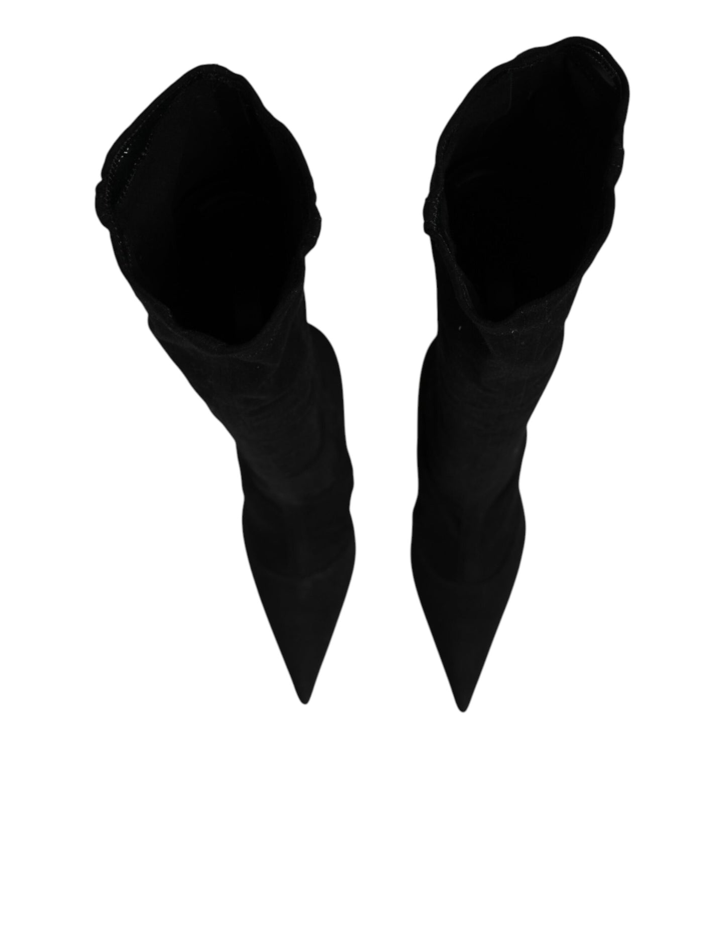 Dolce & Gabbana Black Cotton Stretch High Heels Boots