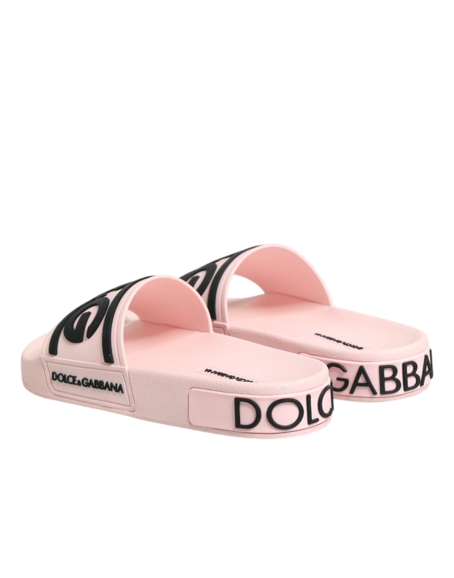 Dolce & Gabbana Pink Rubber Slides - Beachwear Luxury