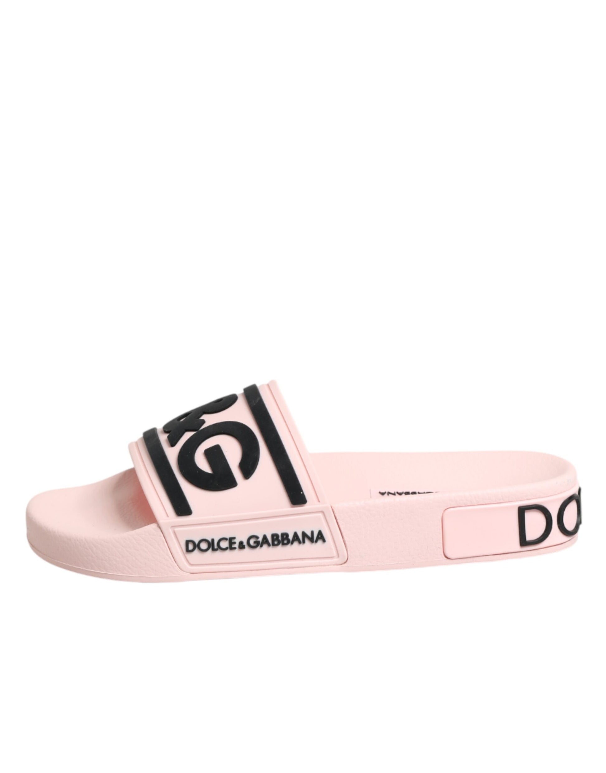 Dolce & Gabbana Pink Rubber Slides - Beachwear Luxury