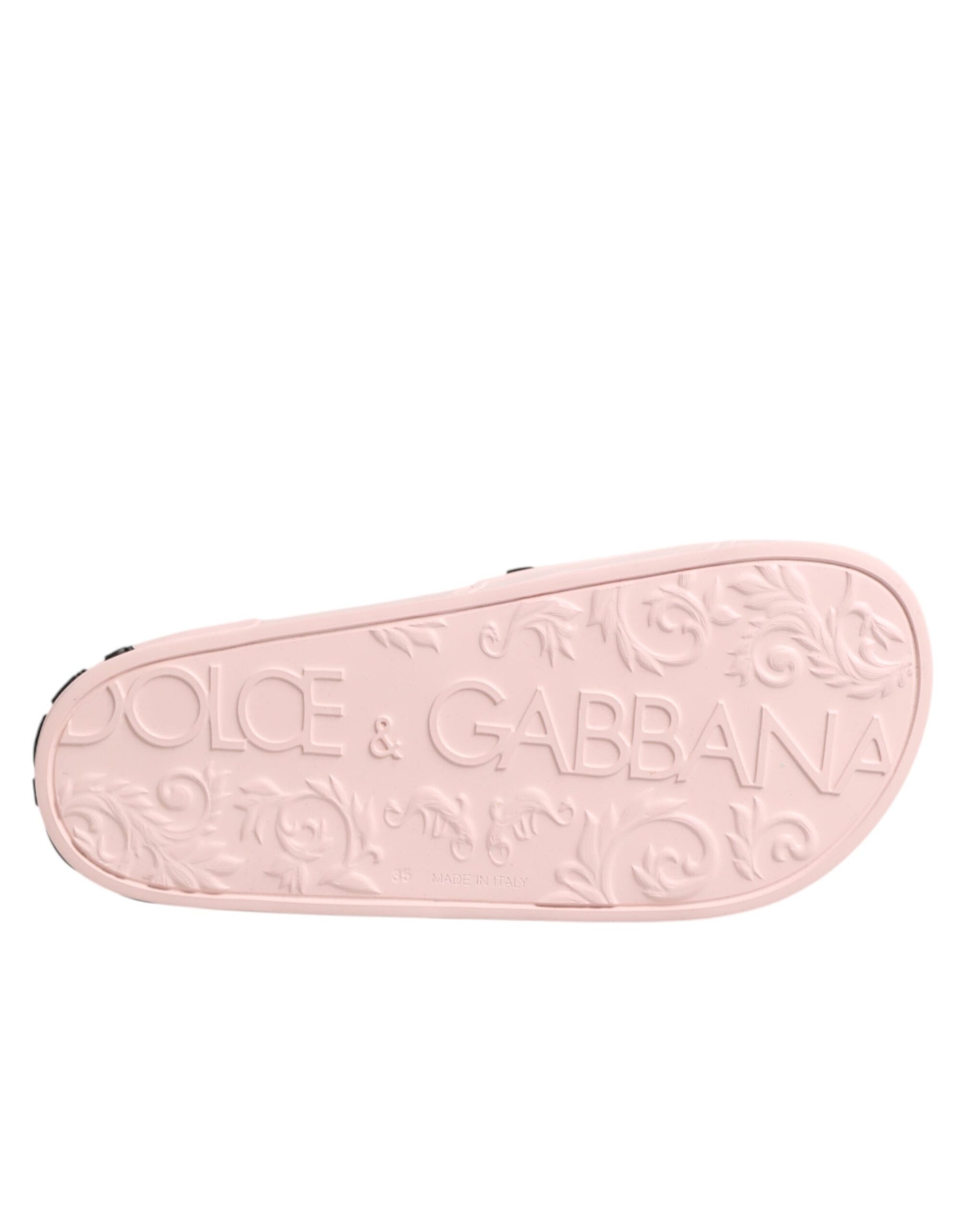 Dolce & Gabbana Pink Rubber Slides - Beachwear Luxury