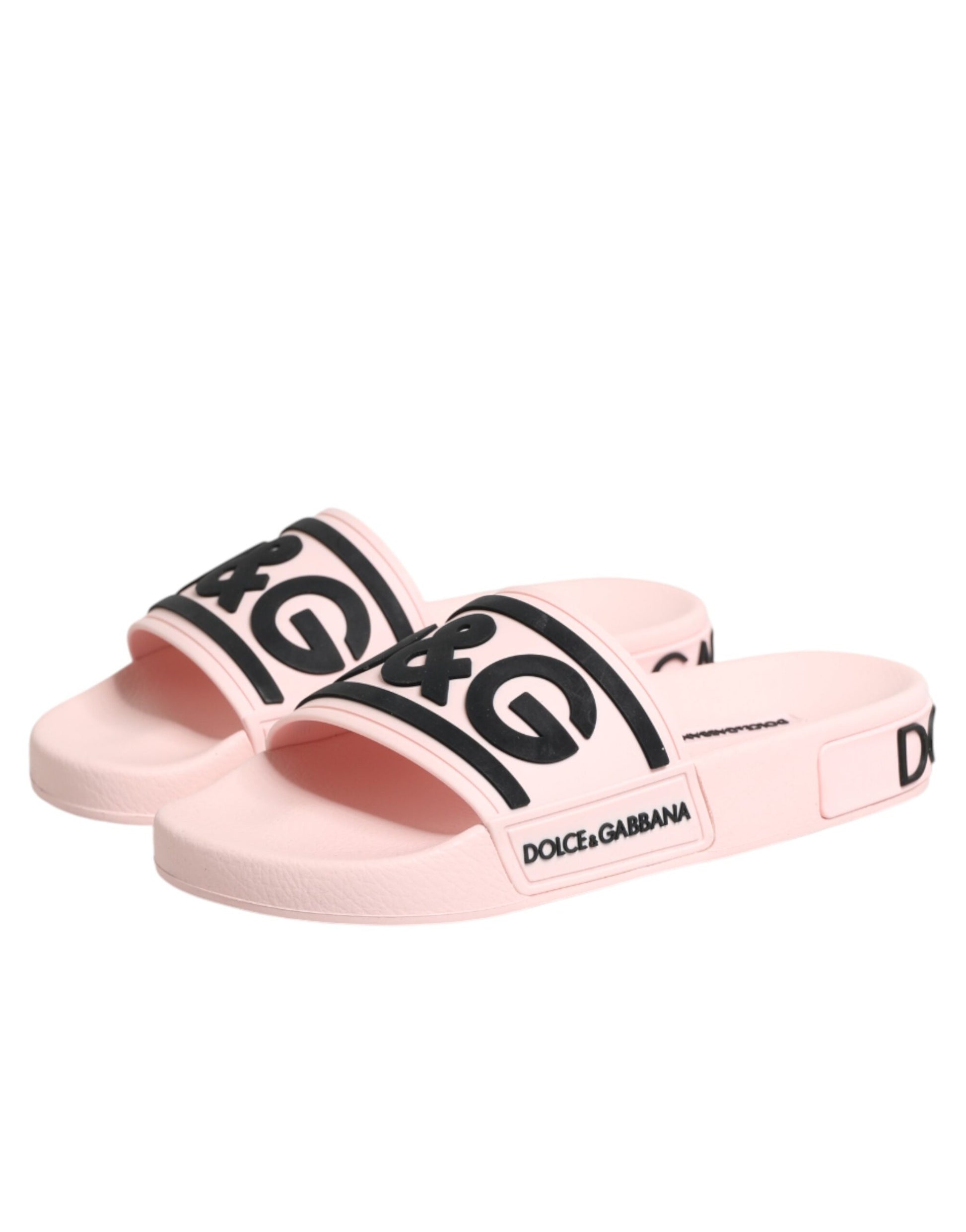 Dolce & Gabbana Pink Rubber Slides - Beachwear Luxury