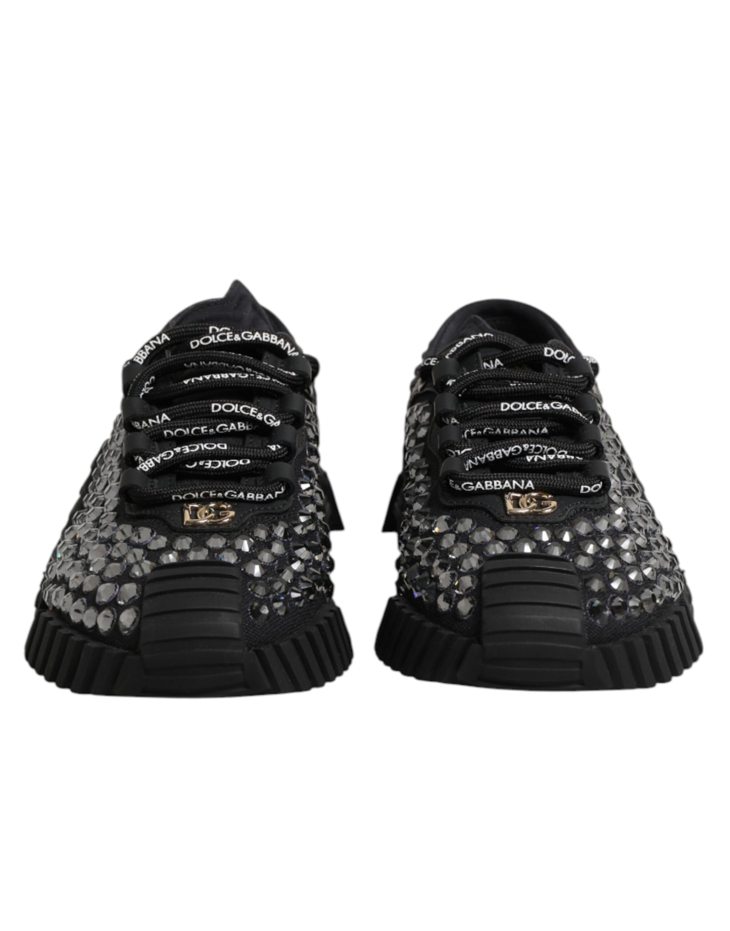 Dolce & Gabbana Black Embellished Low Top NS1 Sneakers