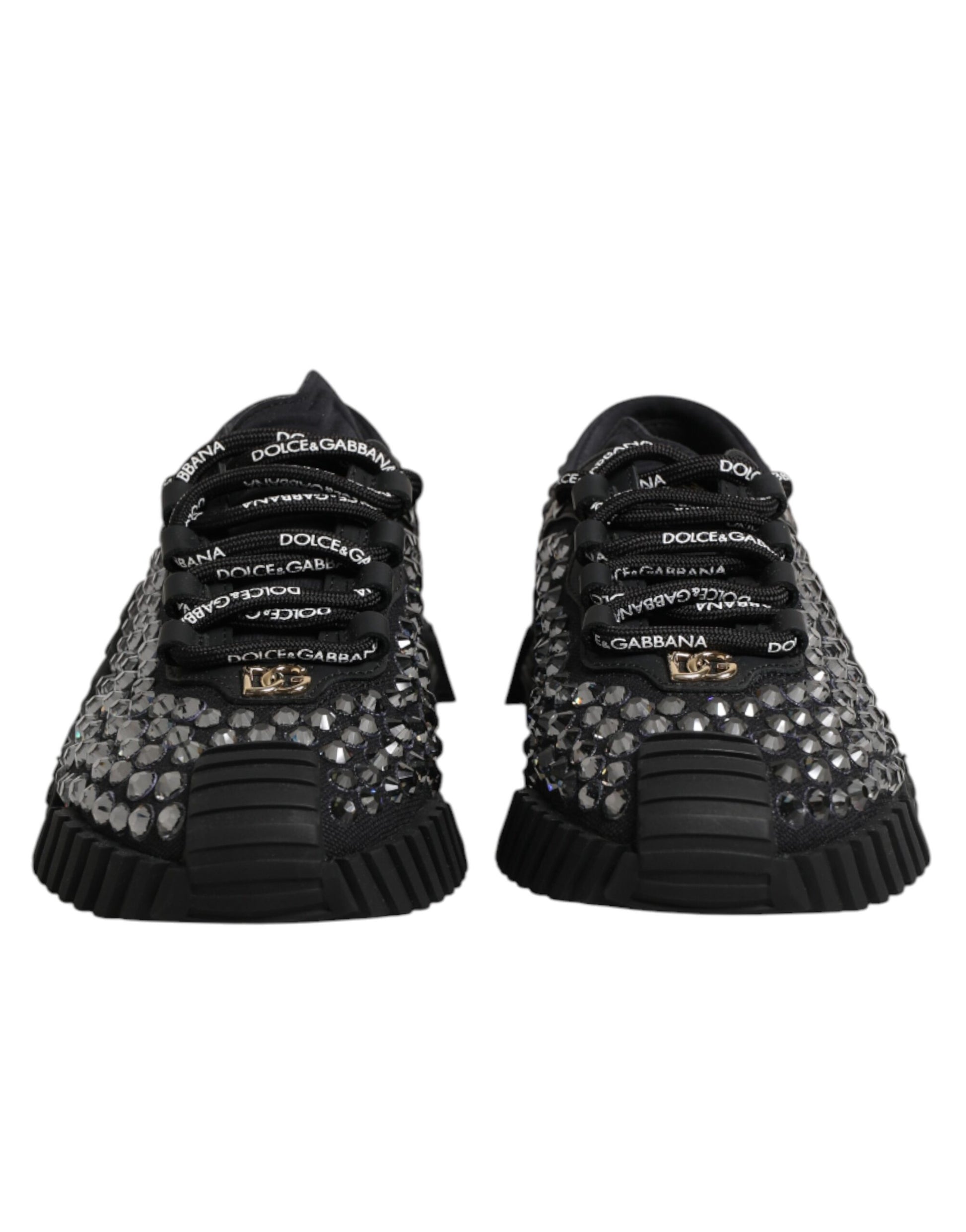 Dolce & Gabbana Black Embellished Low Top NS1 Sneakers