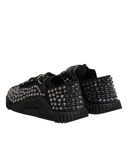 Dolce & Gabbana Black Embellished Low Top NS1 Sneakers