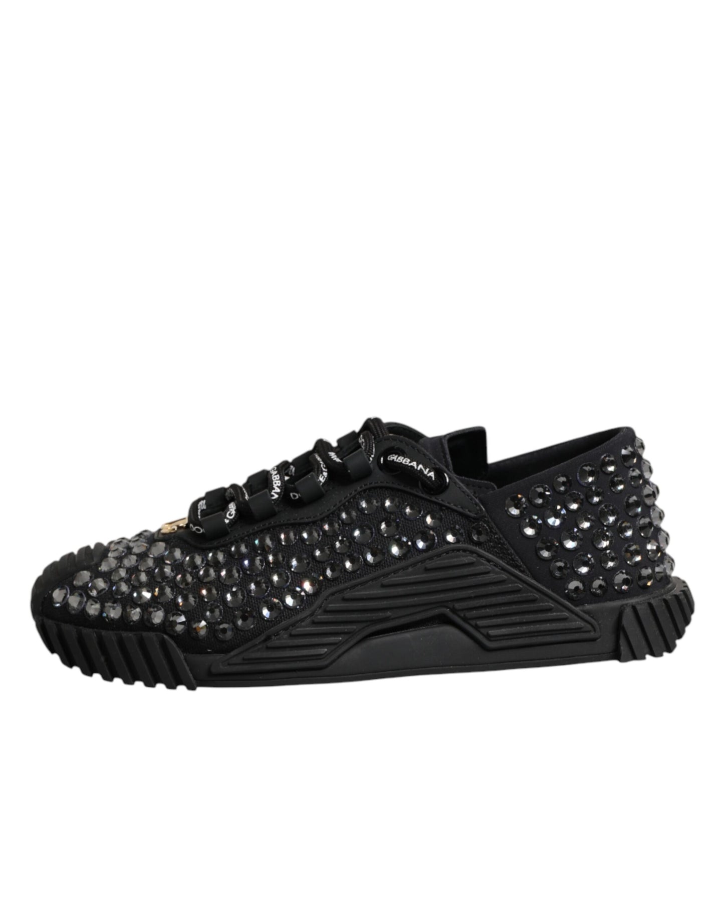 Dolce & Gabbana Black Embellished Low Top NS1 Sneakers