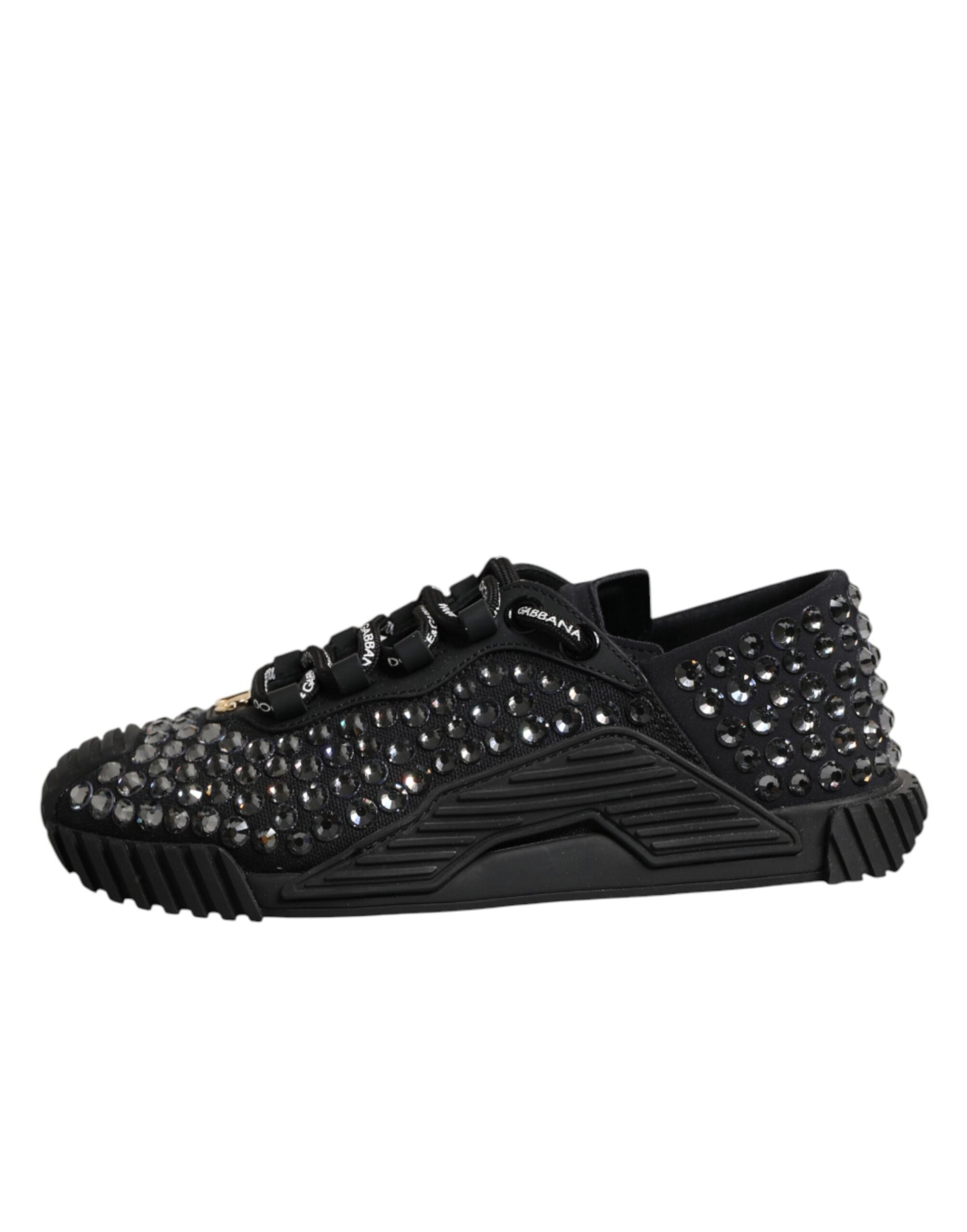 Dolce & Gabbana Black Embellished Low Top NS1 Sneakers