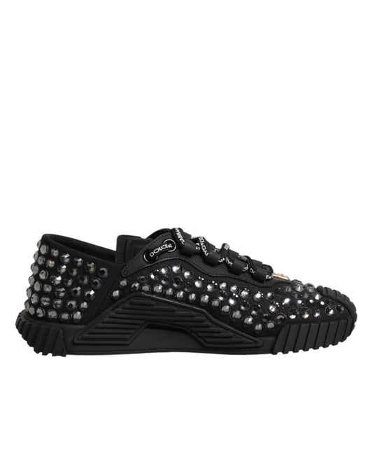 Dolce & Gabbana Black Embellished Low Top NS1 Sneakers