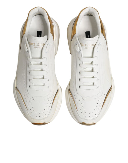Dolce & Gabbana White Gold Daymaster Low Top Sneakers Shoes