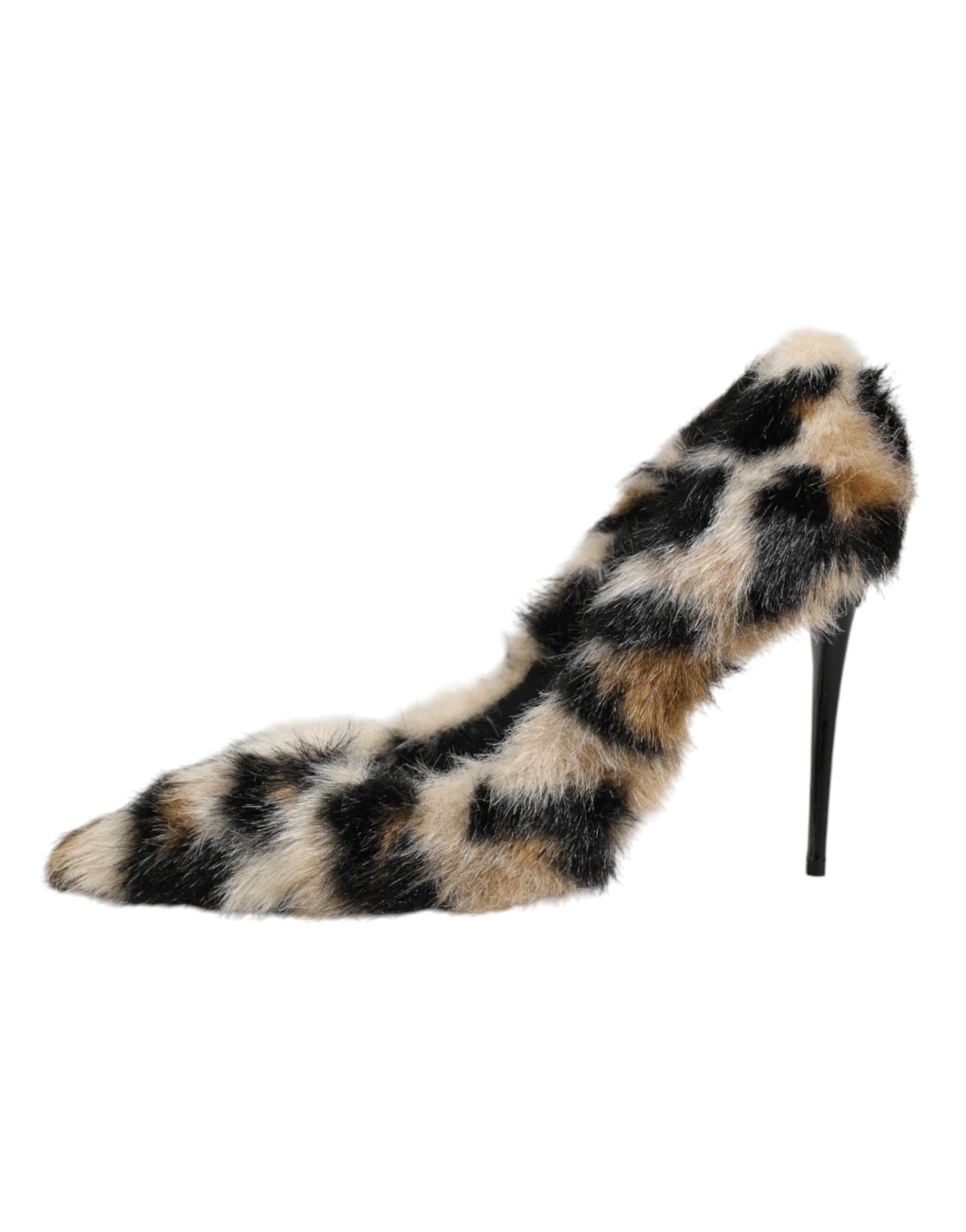 Dolce & Gabbana Brown Fur Leopard High Heels Pumps Shoes