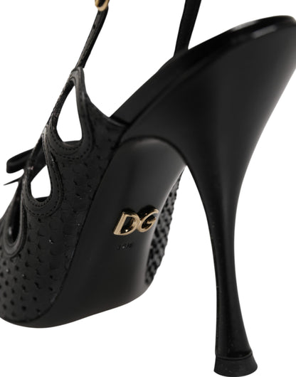 Dolce & Gabbana Leather High Heels Slingback Shoes
